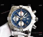 Swiss Grade Replica Breitling Super Avenger II 7750 Watch Stainless Steel Blue Face